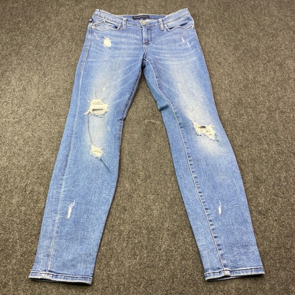 Rock & Republic Kashmiere Jeans Women 10 Blue Distressed Skinny R010226
